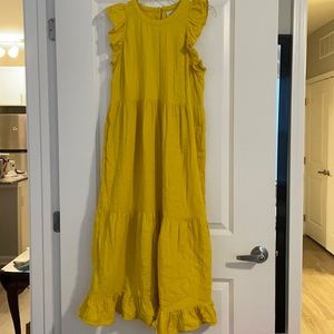 Universal Thread Flutter Sleeve Yellow Maxi Dress